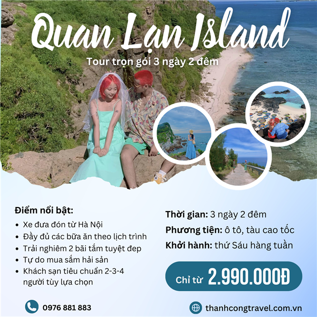 Du lịch đảo Quan Lạn trọn gói 3 ngày 2 đêm (HN)