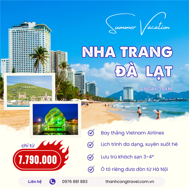 KHÁM PHÁ NHA TRANG - ĐÀ LẠT 4 NGÀY 3 ĐÊM