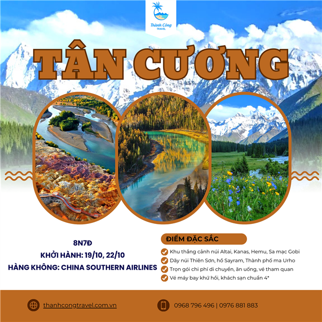 DU LỊCH TÂN CƯƠNG 8N7Đ