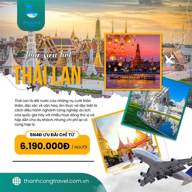 TOUR SIÊU HOT THÁI LAN 5N4Đ HV