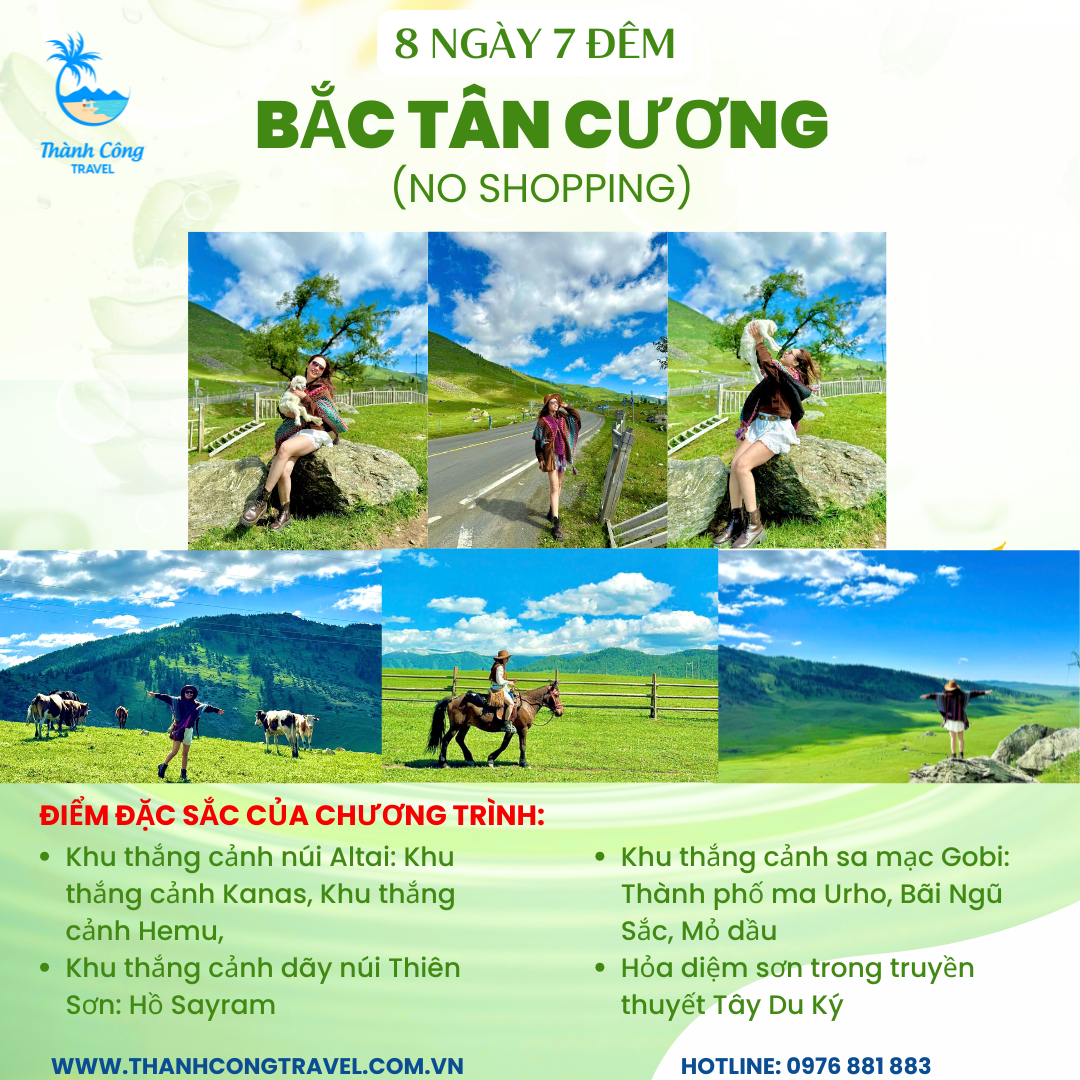 BẮC TÂN CƯƠNG 8N7D ( NO SHOPPING)