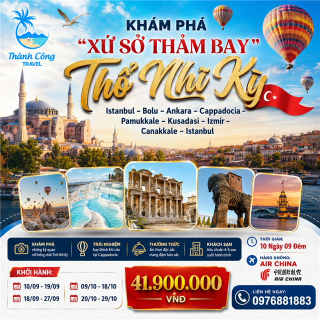 KHÁM PHÁ “XỨ SỞ THẢM BAY” THỔ NHĨ KỲ 10N9Đ