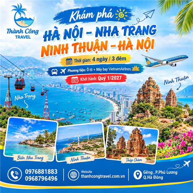 HÀ NỘI – NHA TRANG – NINH THUẬN – HÀ NỘI 4N3Đ