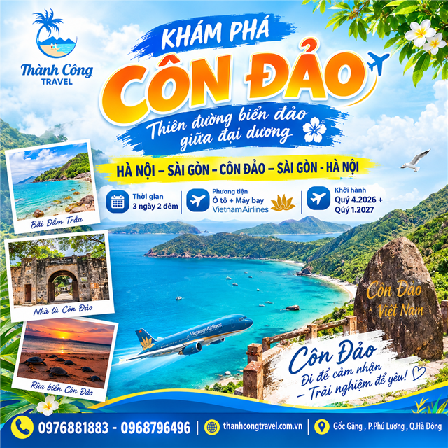 HÀ NỘI – SÀI GÒN – CÔN ĐẢO – SÀI GÒN - HÀ NỘI 3N2Đ