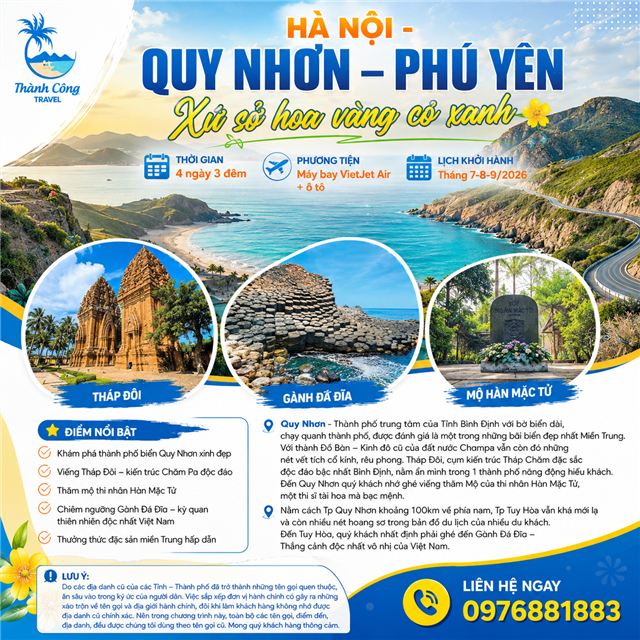 QUY NHƠN – PHÚ YÊN 4N3Đ