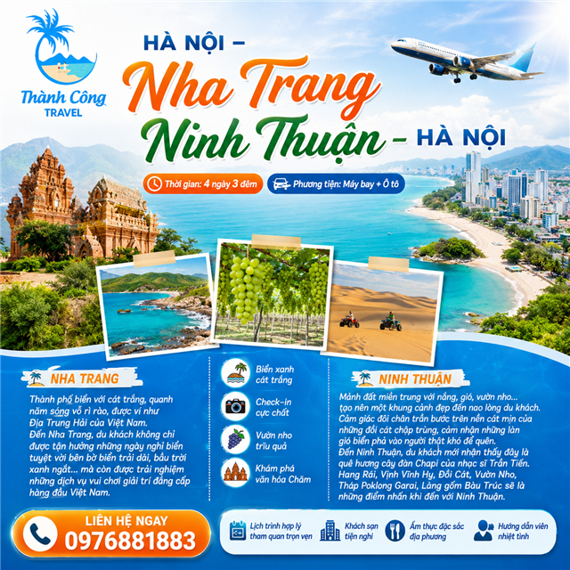 HÀ NỘI – NHA TRANG – NINH THUẬN – HÀ NỘI 4N3Đ