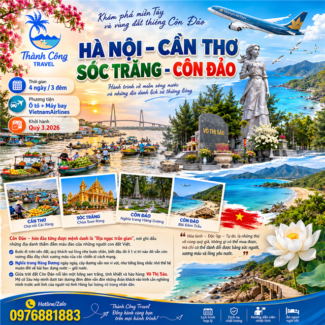 MIỀN TÂY - CÔN ĐẢO 4N3Đ