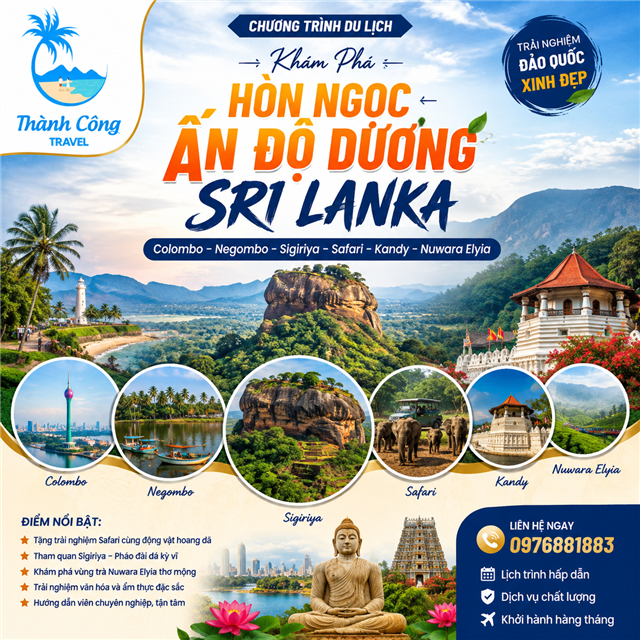 ẤN ĐỘ DƯƠNG - SRI LANKA 6N5Đ