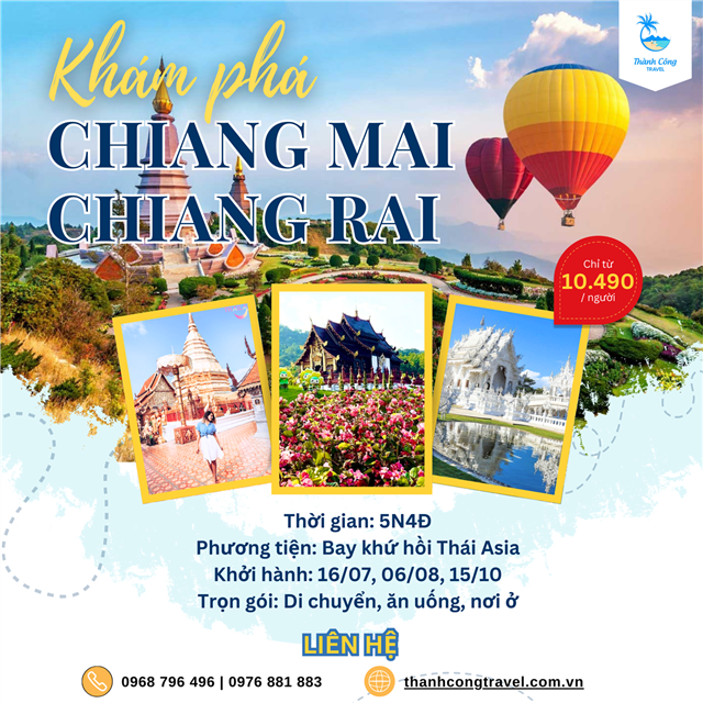Khám phá “Đóa Hồng Phương Bắc” Thái Lan – Chiang Mai & Chiang Rai 5N4Đ