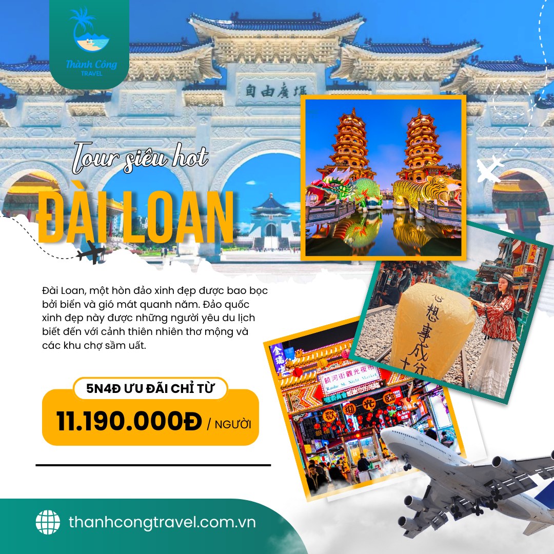 TOUR SIÊU HOT ĐÀI LOAN 5N4D (HV)