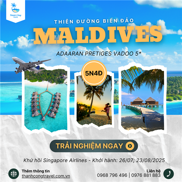 Thiên Đường Maldives: Nghỉ Dưỡng Sang Trọng tại Adaaran Prestige Vadoo 5★