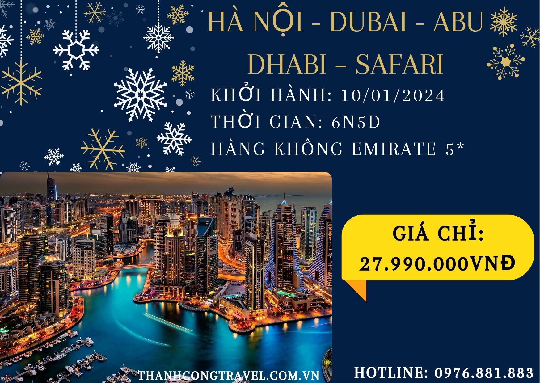 TOUR TẾT ÂM LỊCH: HÀ NỘI - DUBAI - ABU DHABI – SAFARI 6N5D