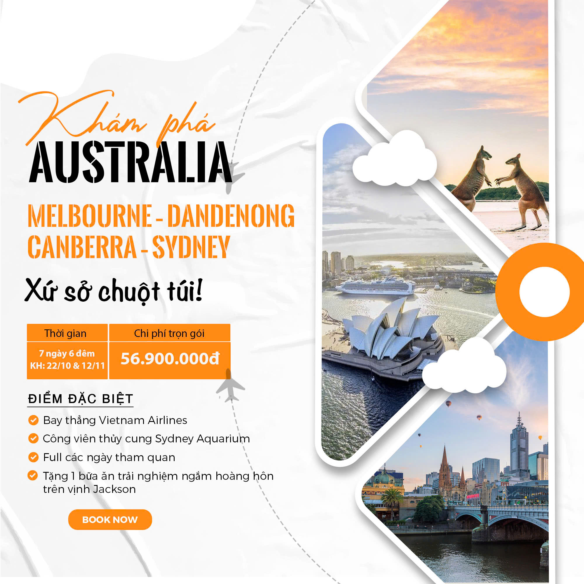 KHÁM PHÁ XỨ CHUỘT TÚI: MELBOURNE – DANDENONG – CANBERRA – SYDNEY