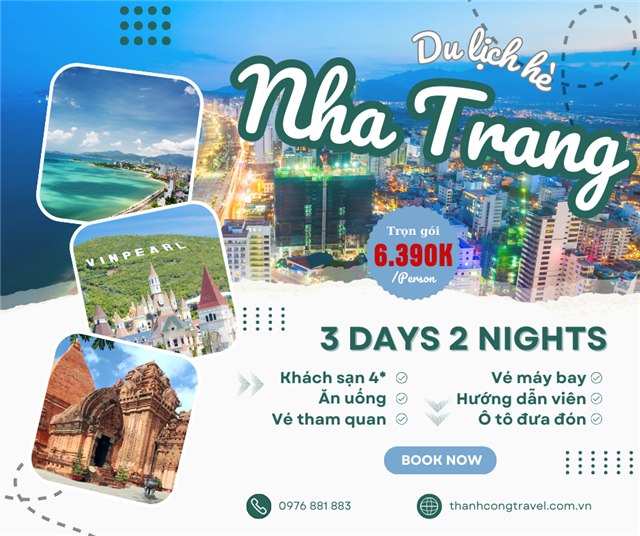 DU LỊCH HÈ NHA TRANG 3 NGÀY 2 ĐÊM (HV)